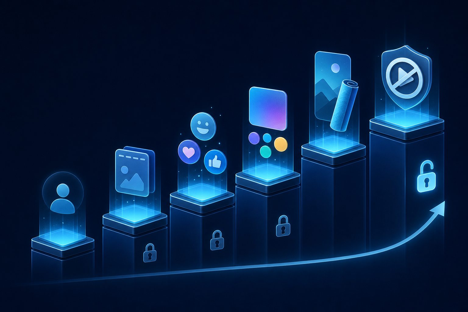 Telegram kanal seviyesinin boost sayısına bağlı olarak değişmesini temsil eden görsel