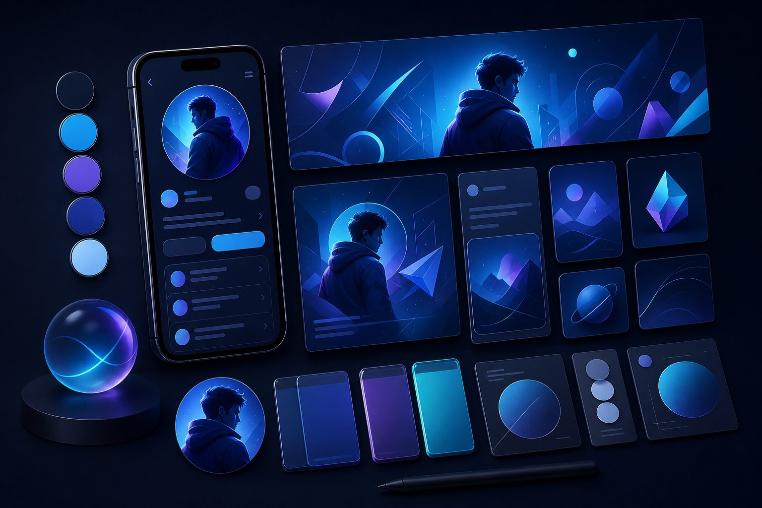Telegram kanalı için profil, kapak ve gönderi tasarım çalışmaları